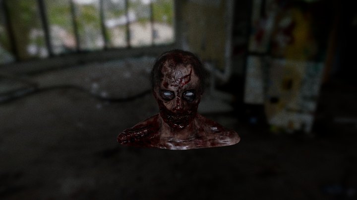 Zombie Head 2 3D Model