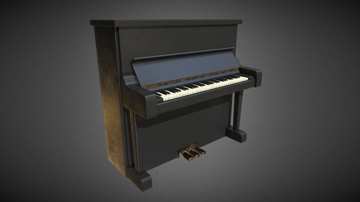 Upright Piano 3D Model