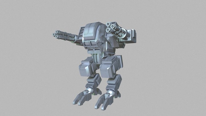 Low Poly Mech (game ready) rigged 3D Model