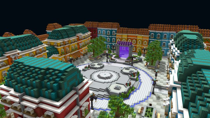 Hub - Colourful City 3D Model