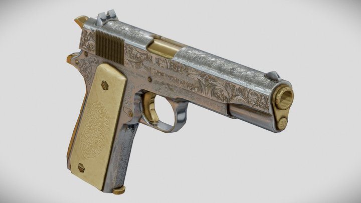 Pistol with Engravings