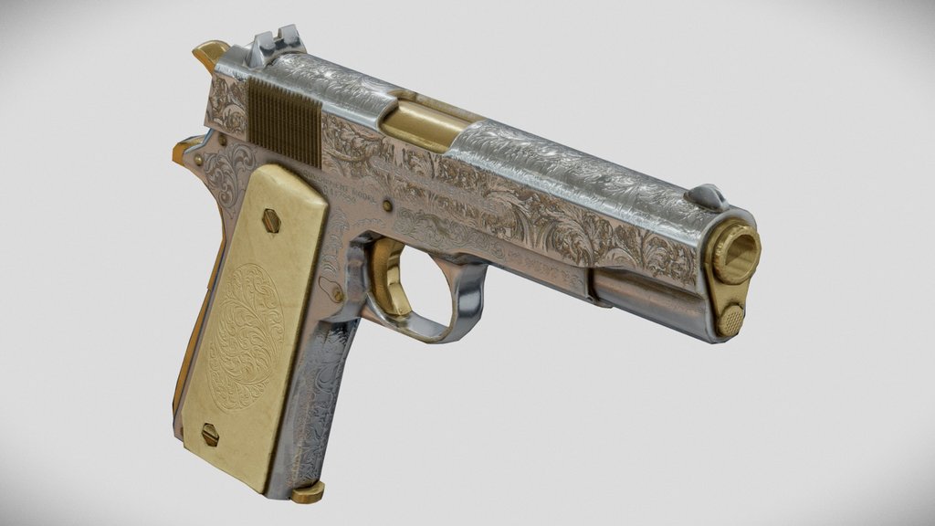 Pistol with Engravings