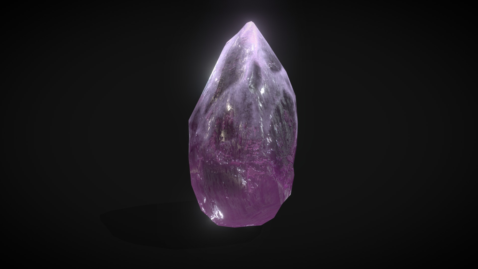 3D model Magic Crystal – Amethyst - This is a 3D model of the Magic Crystal - Amethyst. The 3D model is about a purple and white rock.