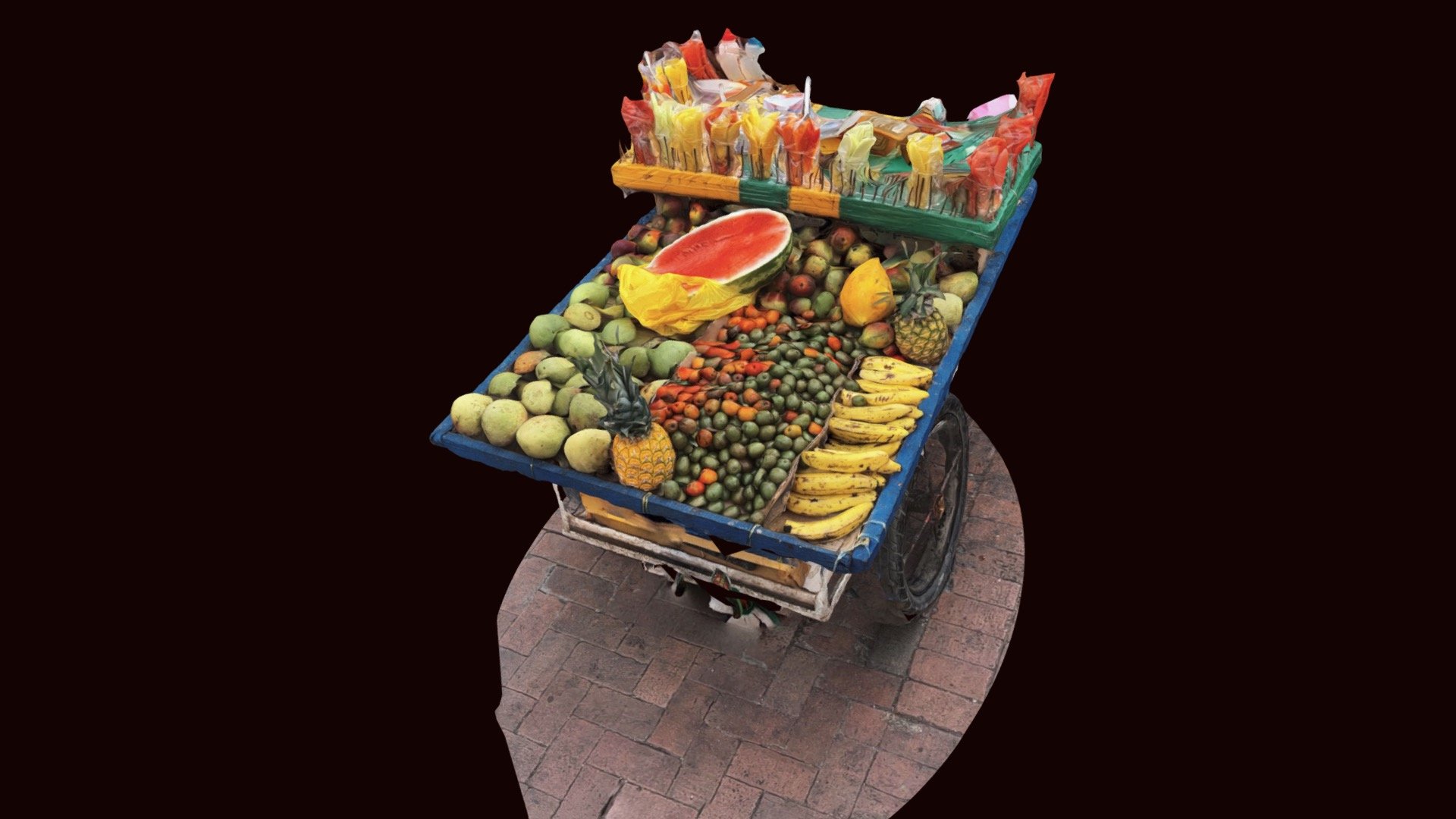 Fruit cart - Download Free 3D model by mindlost007 [bcce798] - Sketchfab