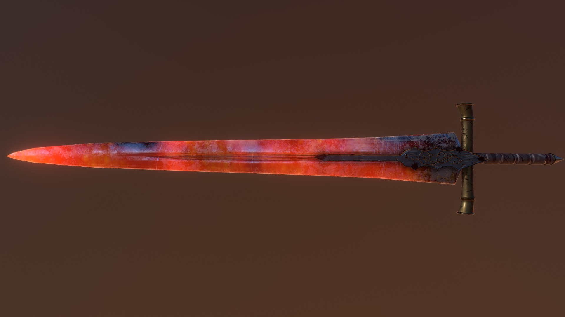 3D model Fire Greatsword - This is a 3D model of the Fire Greatsword. The 3D model is about a sword with a flame.