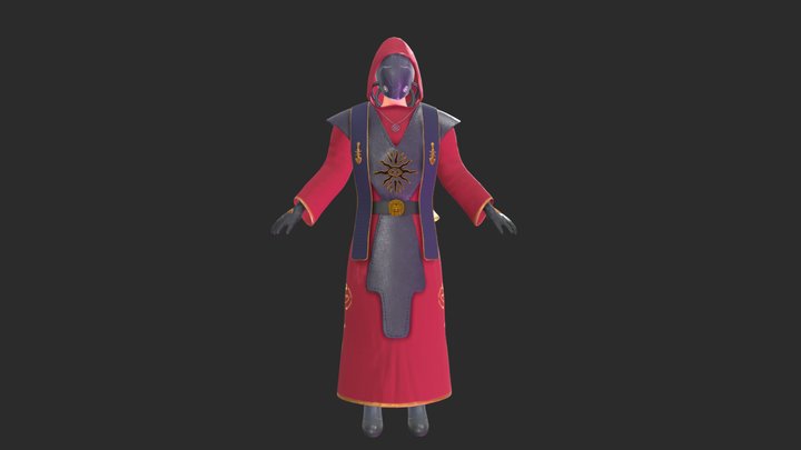 Sci-Fi Priest/cultist 3D Model