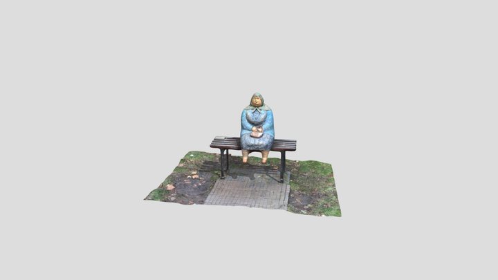 Grandmother's monument on the bench 3D Model