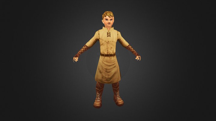 Low Poly Fantasy Boy 3D Model