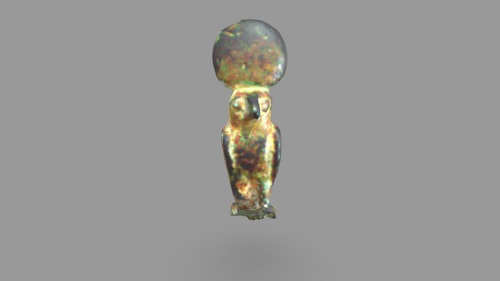 Bronze Horus with solar disk 3D Model
