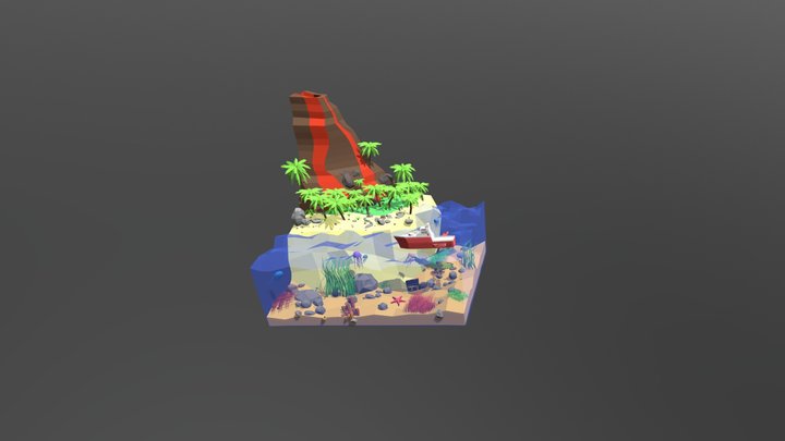 Island Cube 3D Model