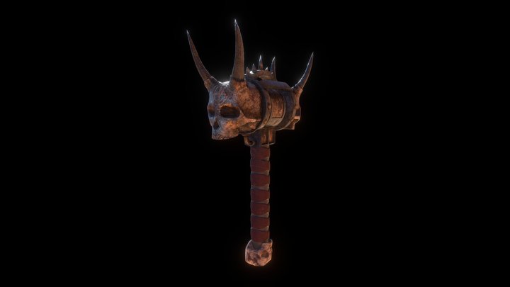 Hellish Skull Hammer 3D Model