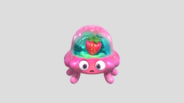 Strawberry Jellopet 3D Model