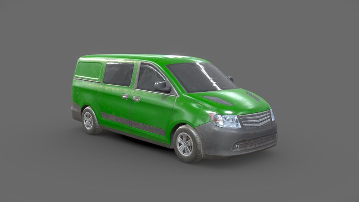 Generic Minivan Green 3D Model