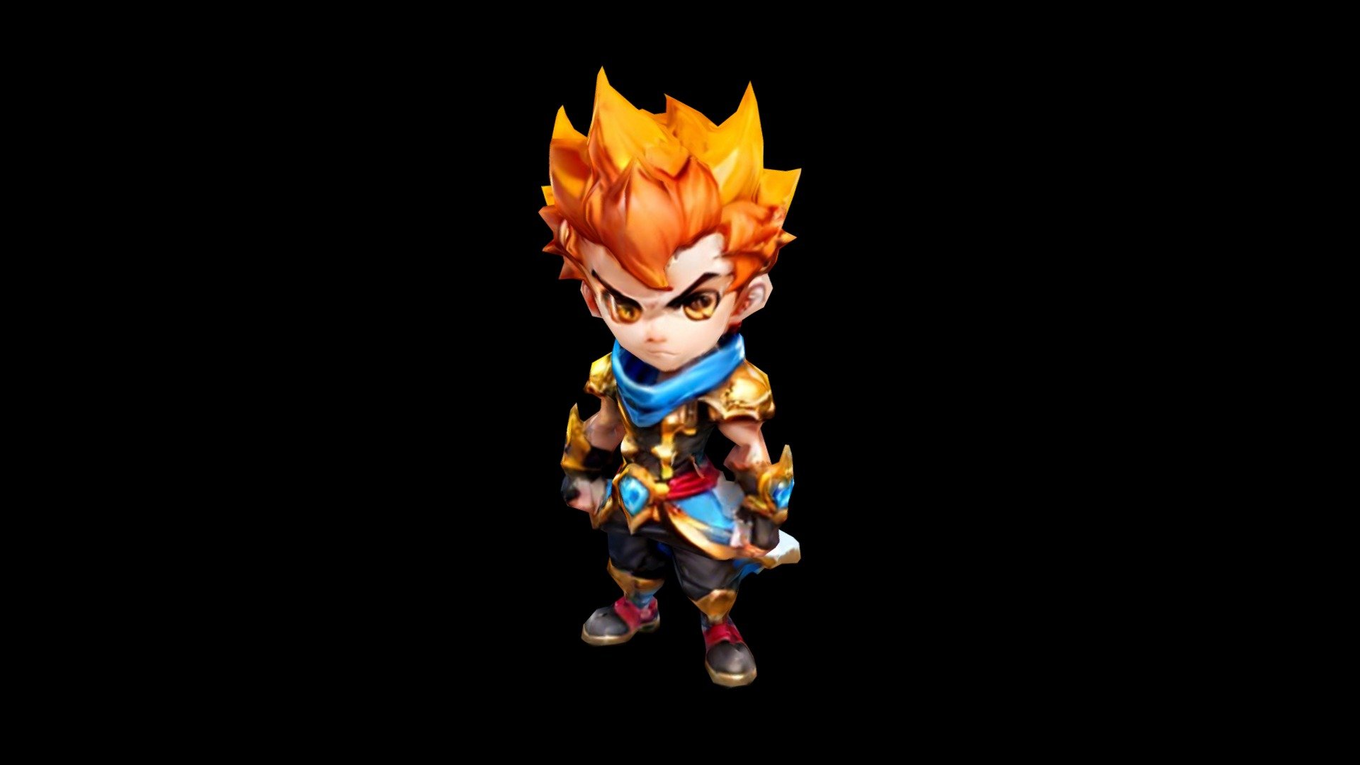 An orange-haired boy with yellow eyes and a cute - Download Free 3D ...