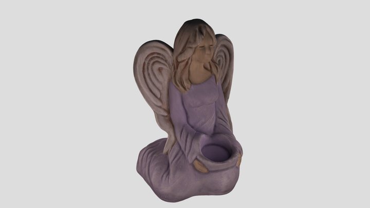 Scanned and retopologized Angel statue 3D Model