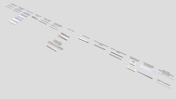 Парапеты (отливы +костыли) 3D Model