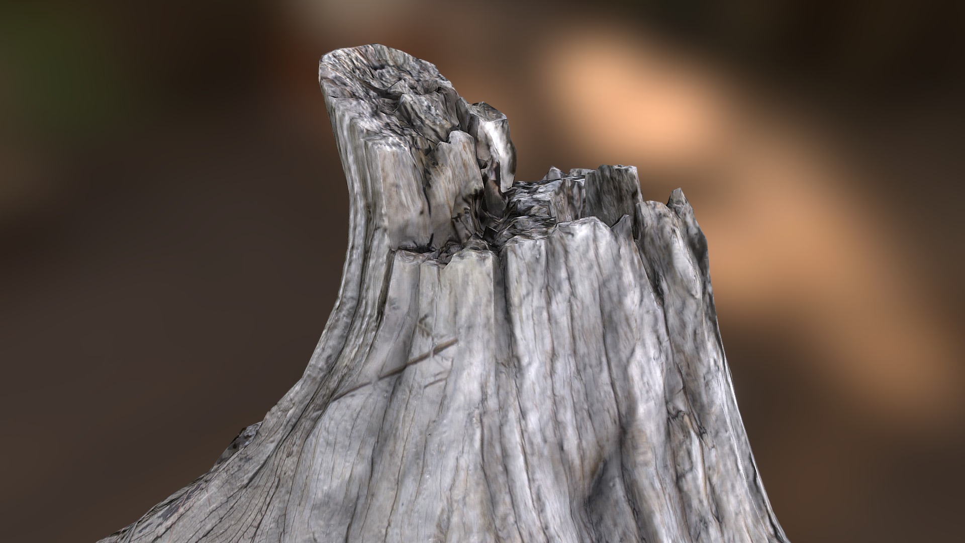 3D model Gnarly Tree Stump: Photoscaned - This is a 3D model of the Gnarly Tree Stump: Photoscaned. The 3D model is about a skull on a tree.