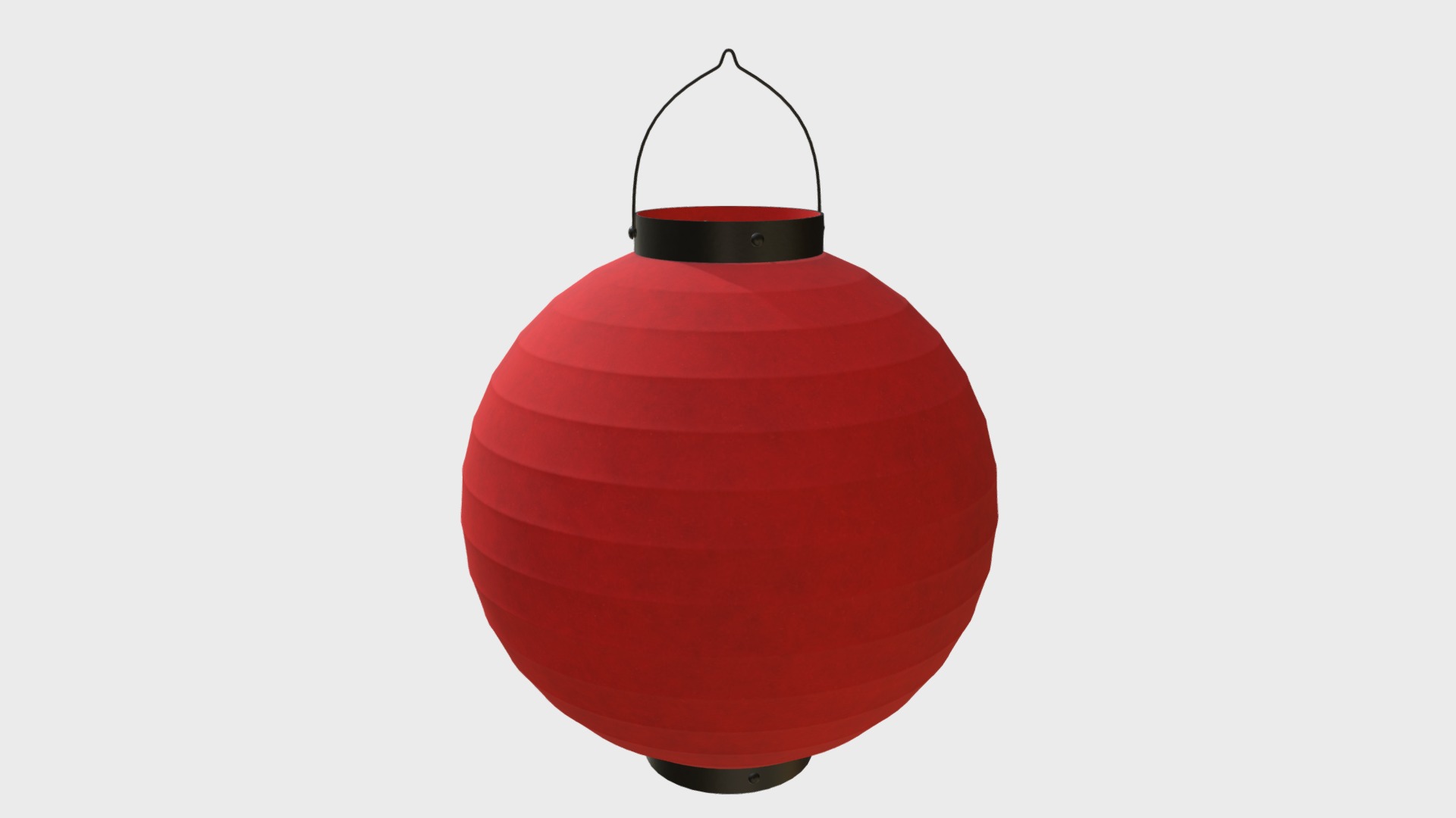 3D model Japanese paper lantern 1 - This is a 3D model of the Japanese paper lantern 1. The 3D model is about a red lamp shade.