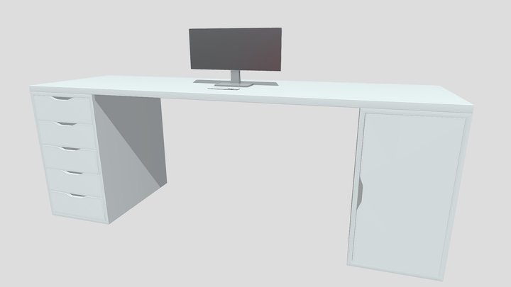 3D Architecture | Desk with PC / computer 3D Model