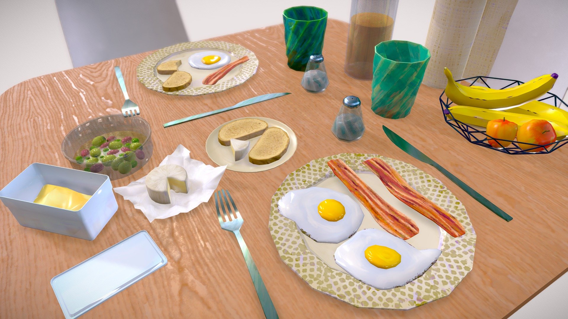 Favorite Breakfast - Buy Royalty Free 3D model by Yoji Rasuro (@yojilj ...