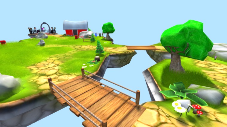 3D model Cartoon Level VR – Unity export - This is a 3D model of the Cartoon Level VR - Unity export. The 3D model is about a video game of a park.