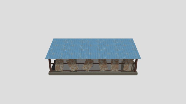 gas station. abandoned gas station. 3D Model