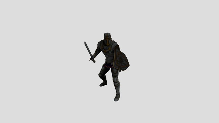 Knight With Sword & Shield 3D Model