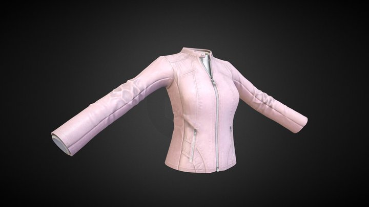 Pink Leather Jacket Clothing Model 3D Model