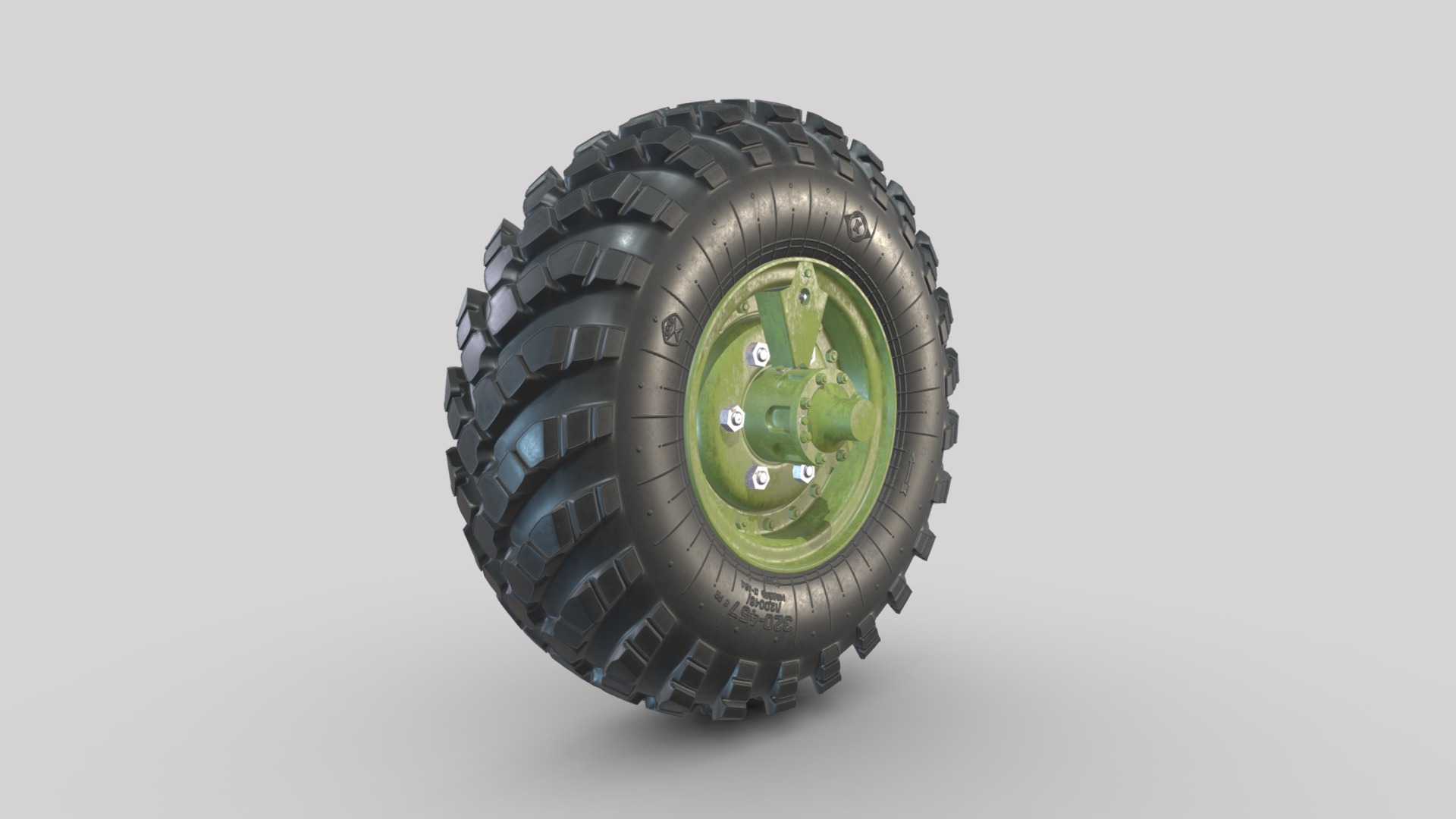3D model ZIL- Wheel_v3_Almost new_Green - This is a 3D model of the ZIL- Wheel_v3_Almost new_Green. The 3D model is about a black and silver watch.