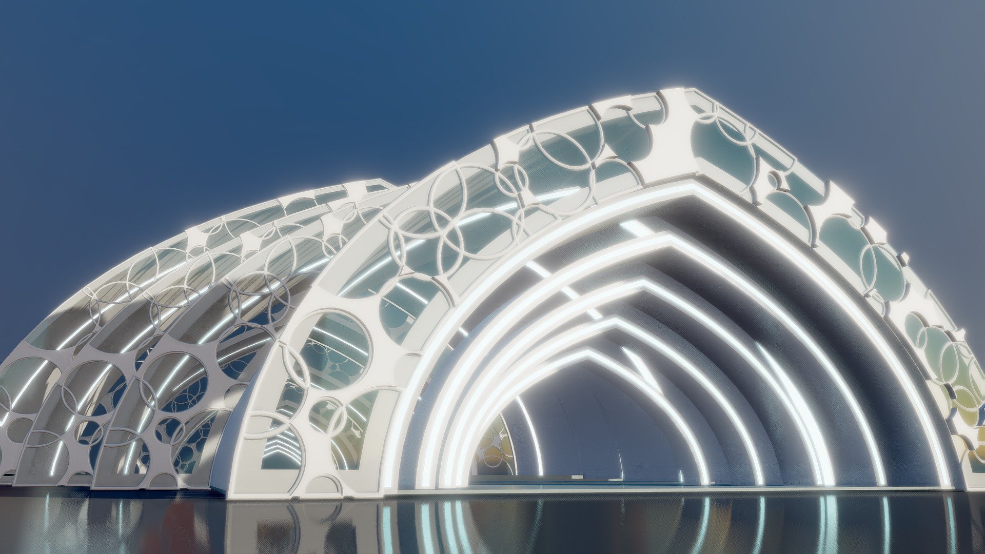Futuristic Building Interior Exterior 8 - Buy Royalty Free 3D model by ...