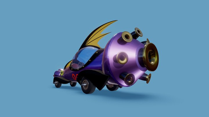 The Mean Machine - Wacky Races 3D Model