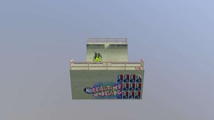 Skatepark Ramp Textured 3D Model