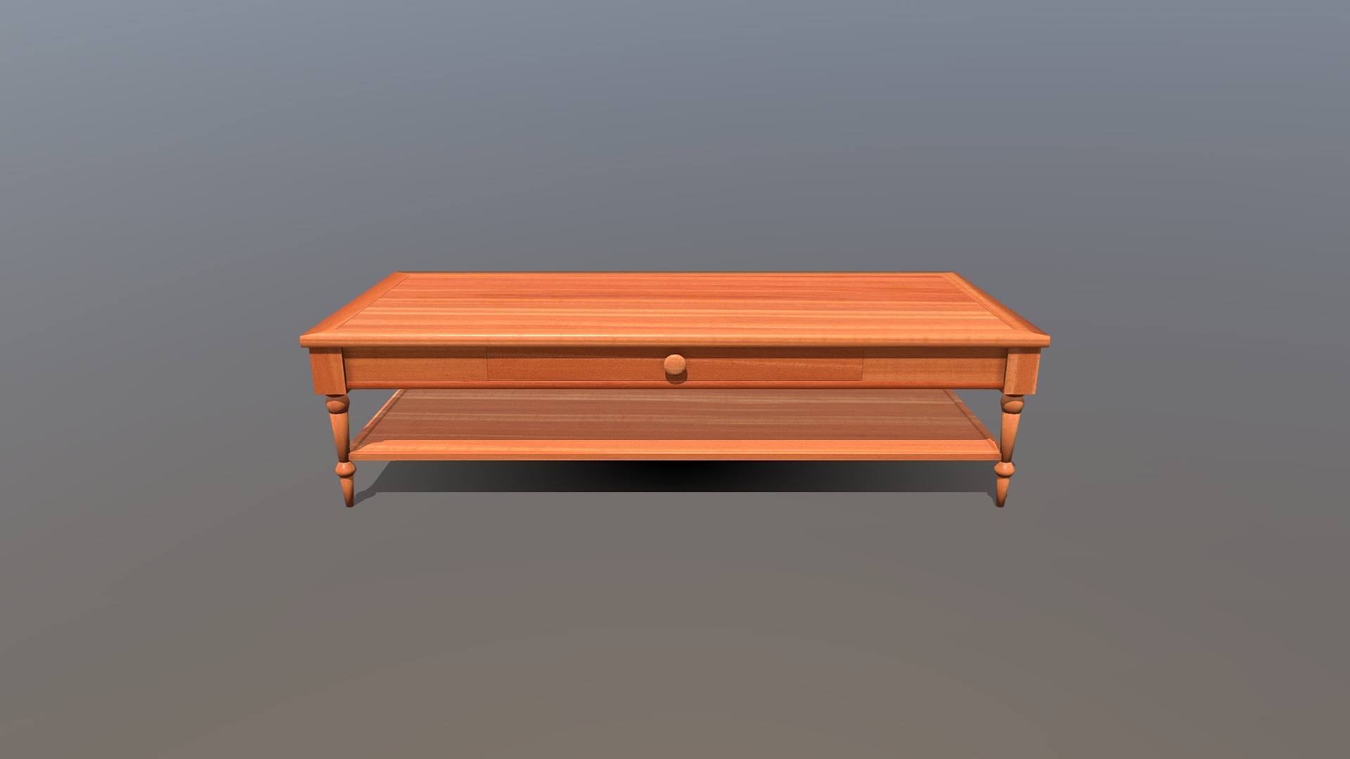 3D model Wood Coffee Table - This is a 3D model of the Wood Coffee Table. The 3D model is about a wooden table with a clear top.