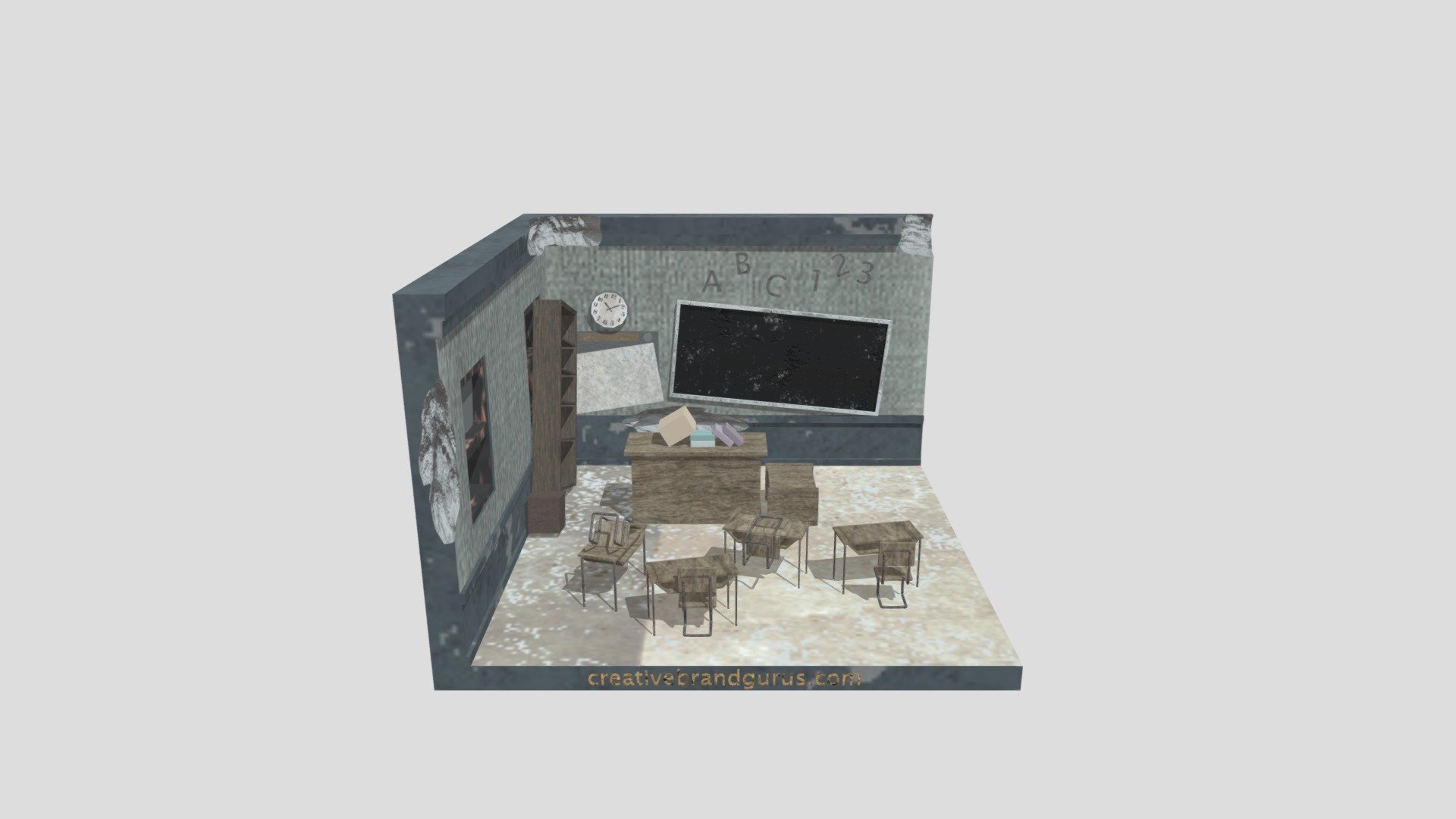 Classroom Scene Damaged Look