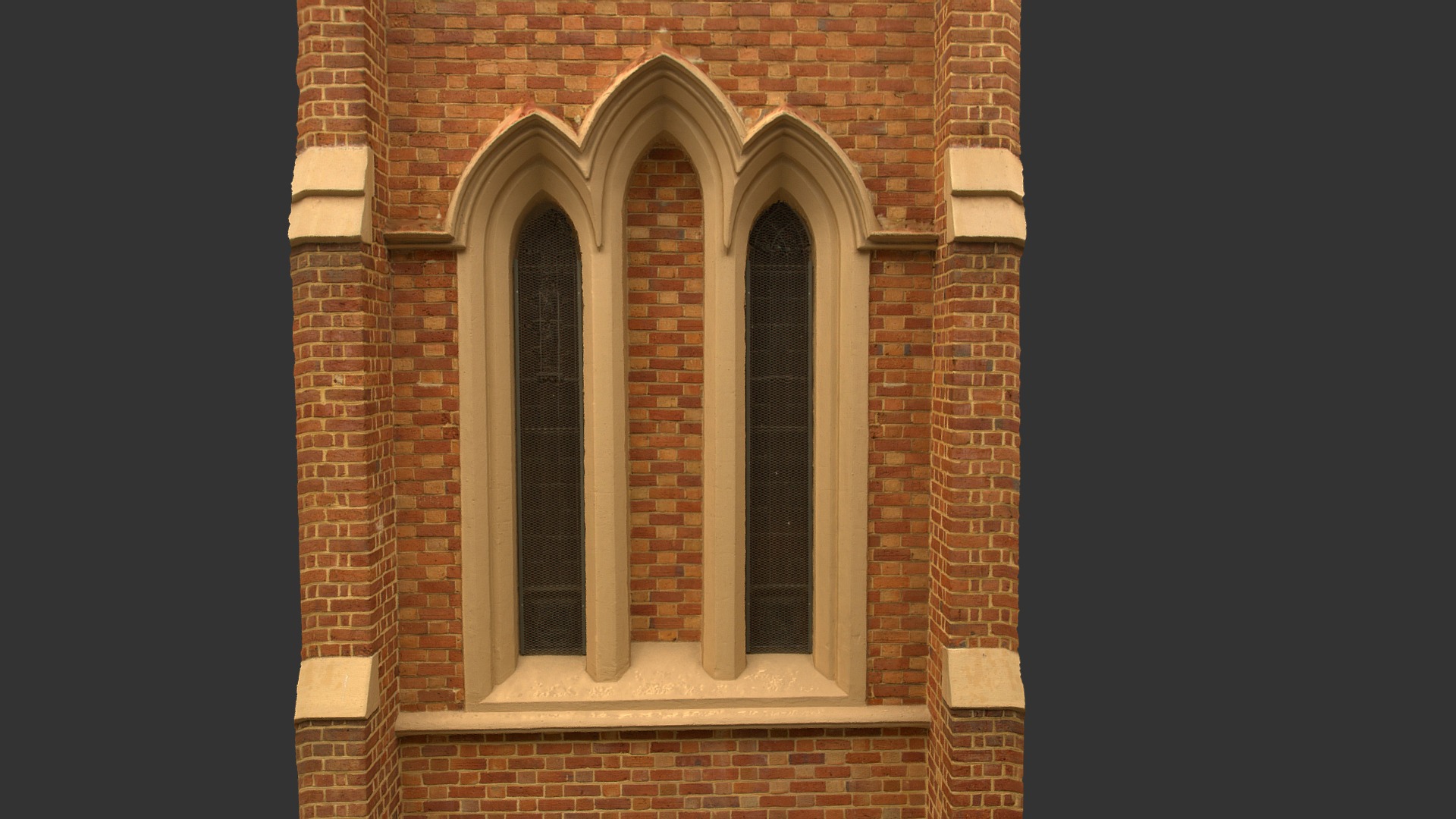 3D model Church Window - This is a 3D model of the Church Window. The 3D model is about a brick building with a window.