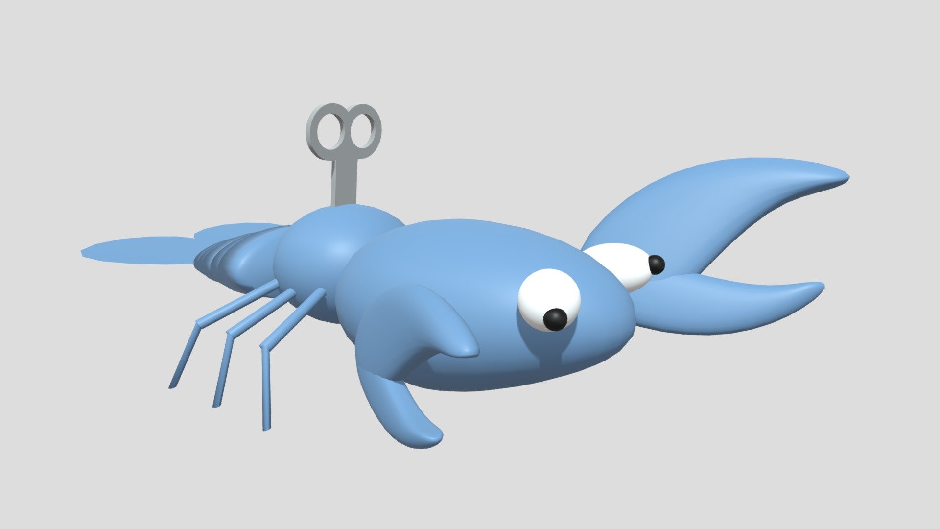 Blue WindUp Lobster Download Free 3D model by 321Blender [bcf0185