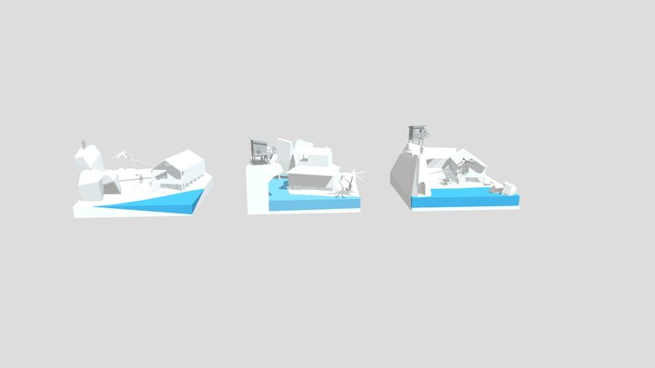 BY THE OCEAN - Diorama and House blockout 3D Model