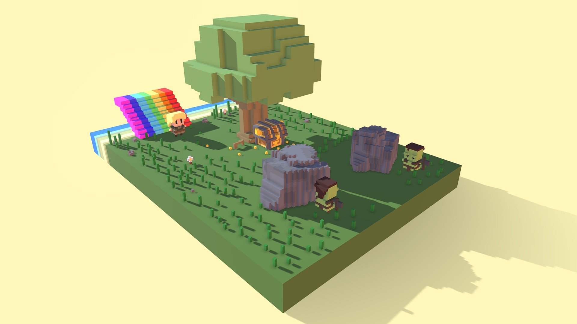The Adventure Of The Rainbow - VOXEL - Download Free 3D model by ...