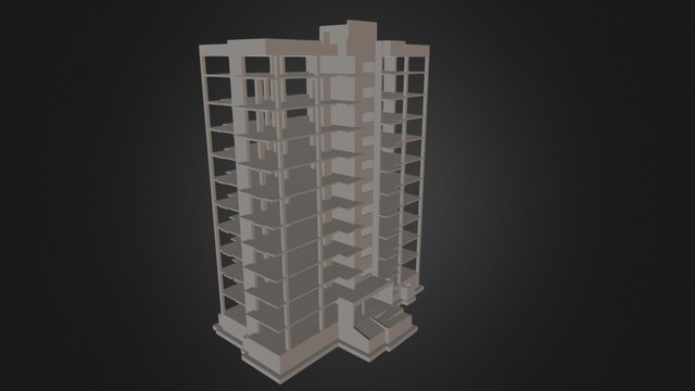 Apartment block in Salihorsk 3D Model