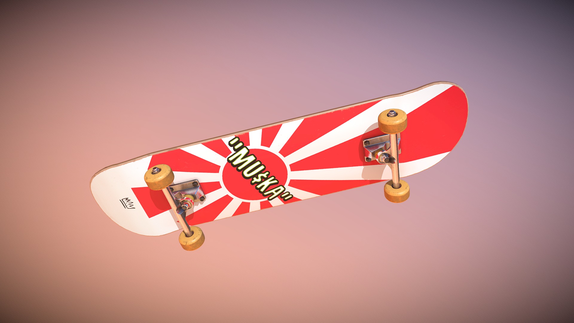 3D model Skateboard "Chad Muska" - This is a 3D model of the Skateboard "Chad Muska". The 3D model is about text.