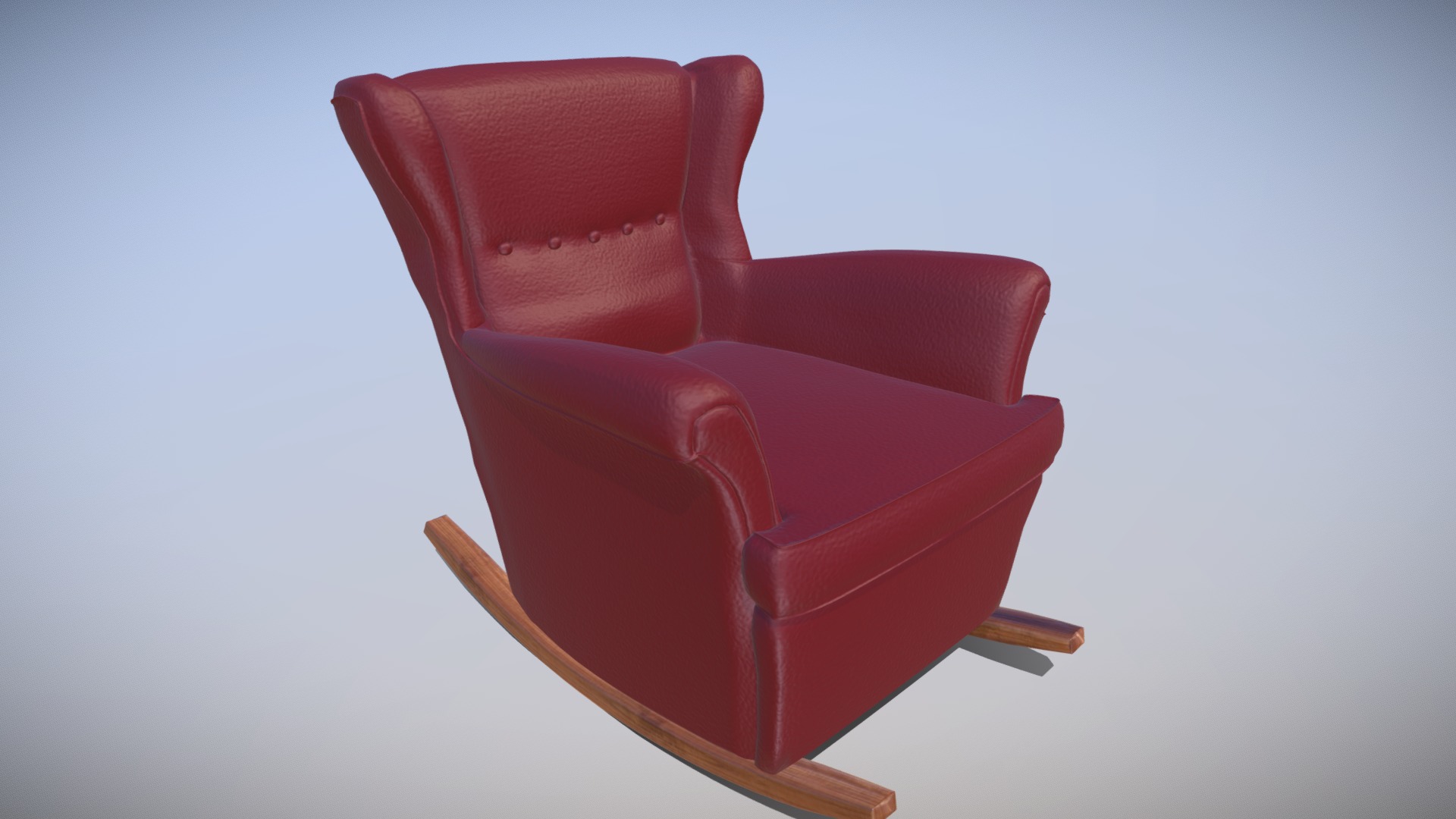 3D model Strandmon Mecedora - This is a 3D model of the Strandmon Mecedora. The 3D model is about a red chair on a stand.
