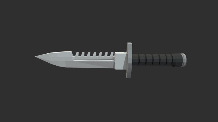 Lowpoly military knife 3D Model