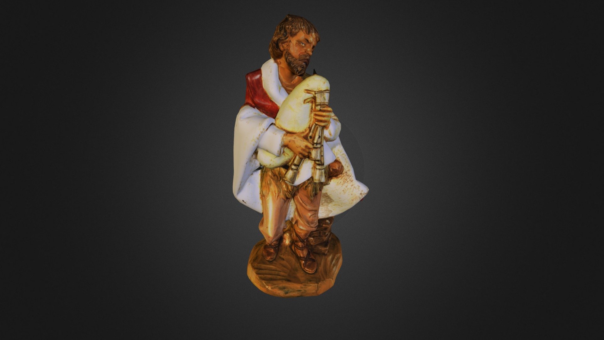 shepherd with bagpipes crib figure