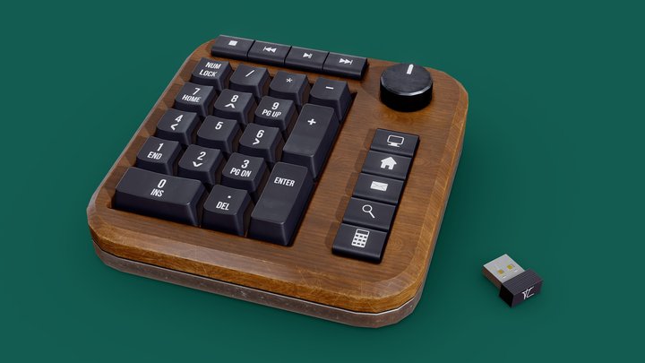 Old Numeric Keypad 3D Model