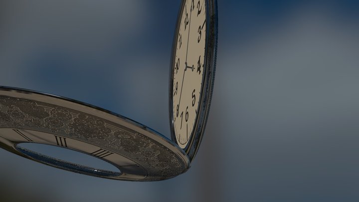 old pocket watch (open) 3D Model
