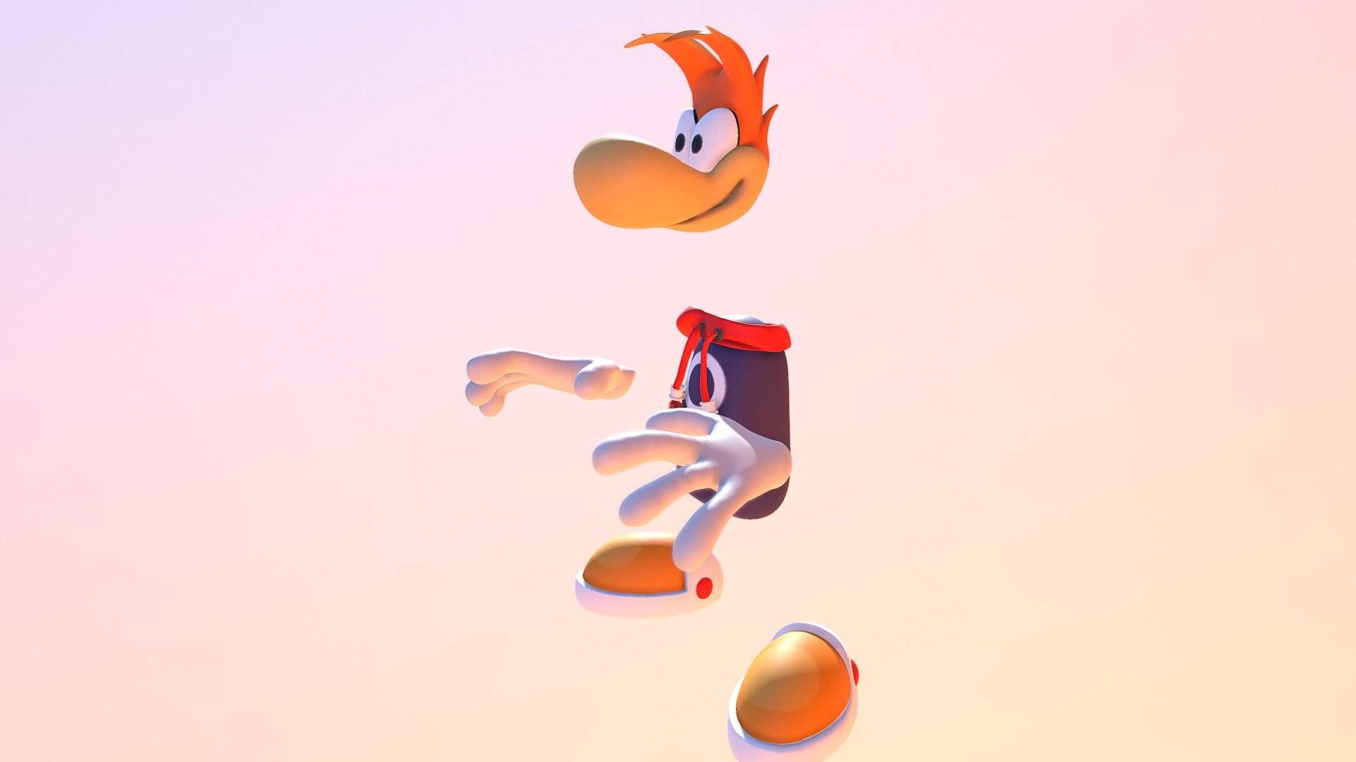 Рейман фейс текст. Rayman 3d. Rayman 3d model. Rayman 3. Раймэн 3d персонаж.