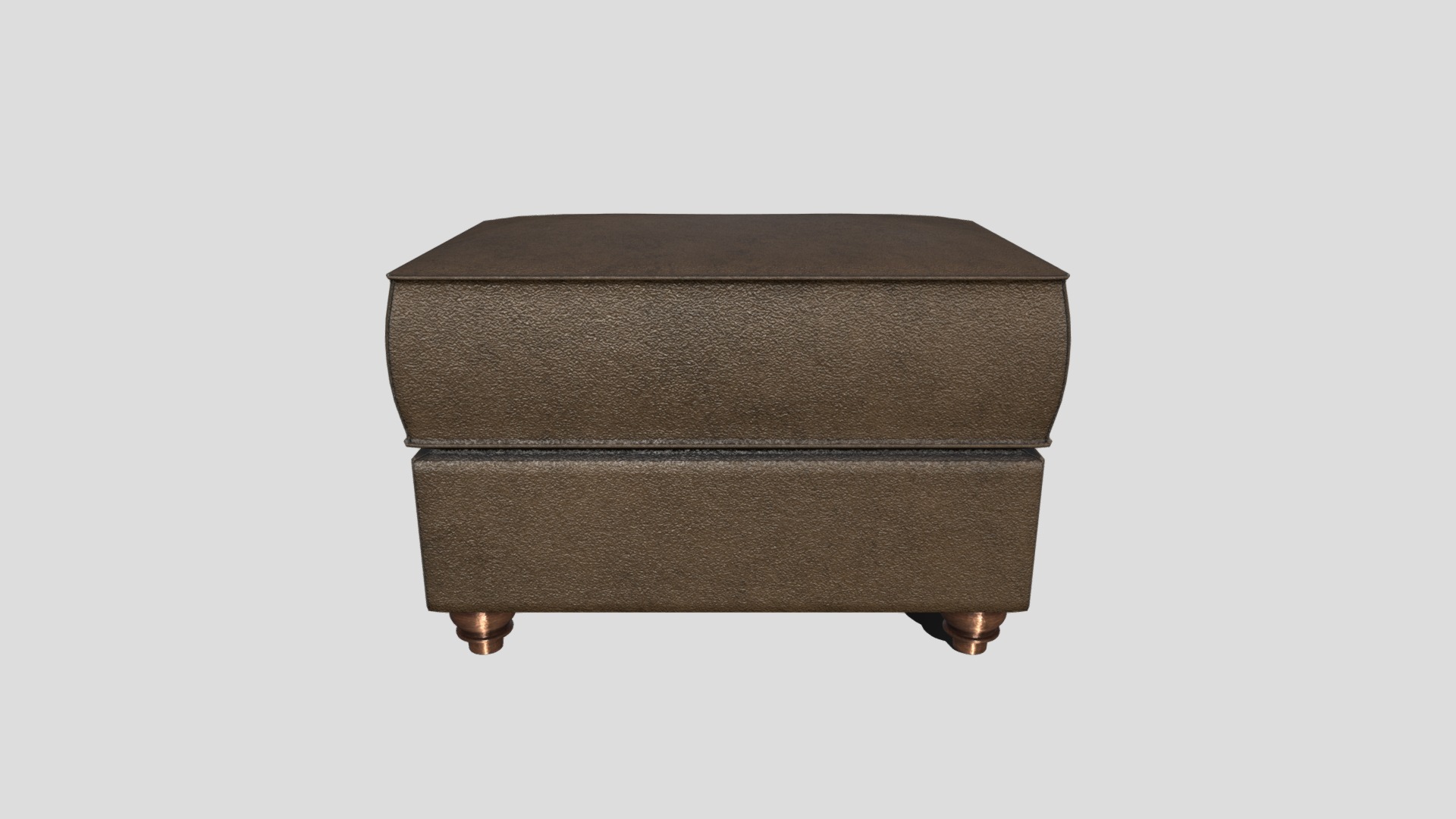 3D model Foot Stool - This is a 3D model of the Foot Stool. The 3D model is about a brown rectangular object.