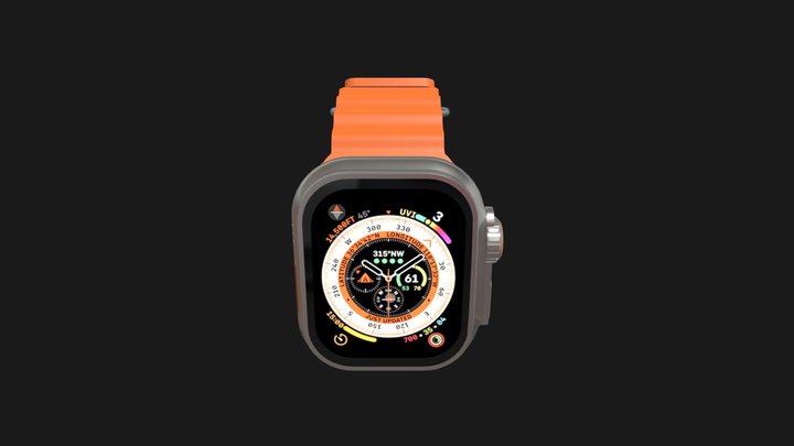 Apple Watch Ultra Made In Blender (PolygonMBW) 3D Model