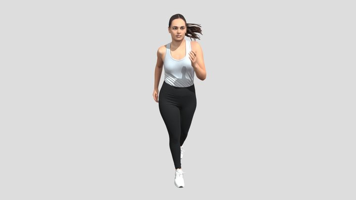 Running Woman in Grey Tank and Black Leggings – Modèle 3D gratuit STL