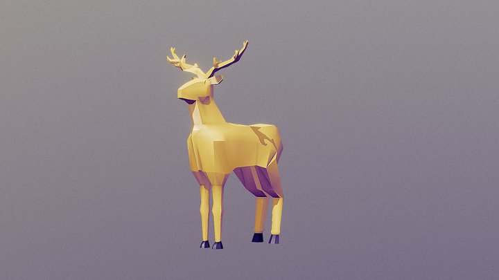 Low poly Deer 3D Model